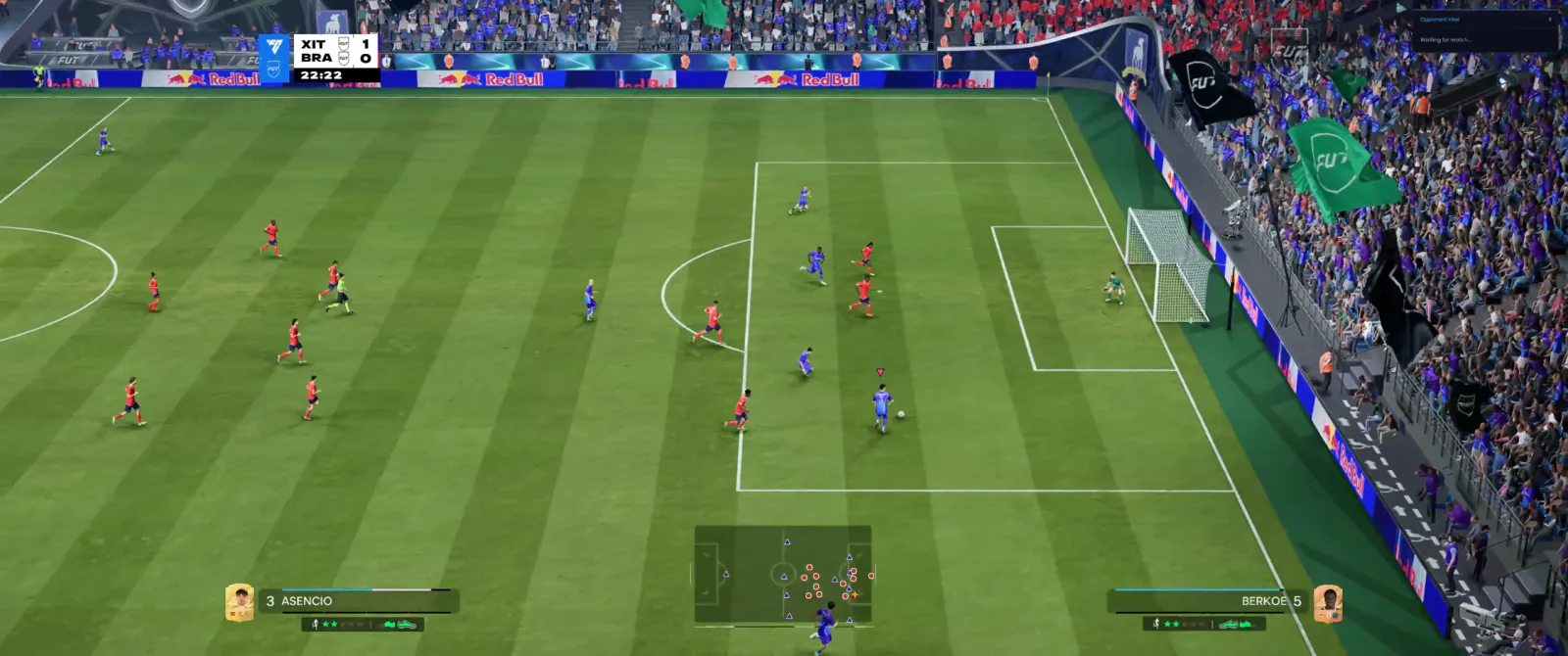 EA Sports FC 27 FUT match with the FC 27 Cheats Custom Card Creator overlay open in the top-right corner.